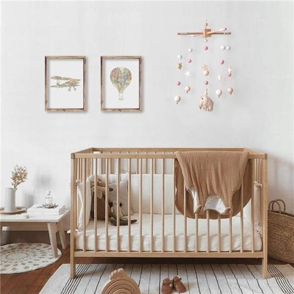 Neutral Baby Mobile/Cot Mobile/Nursery Mobile/Crib Mobile/Pom Pom Mobile/ - Picture 6 of 6